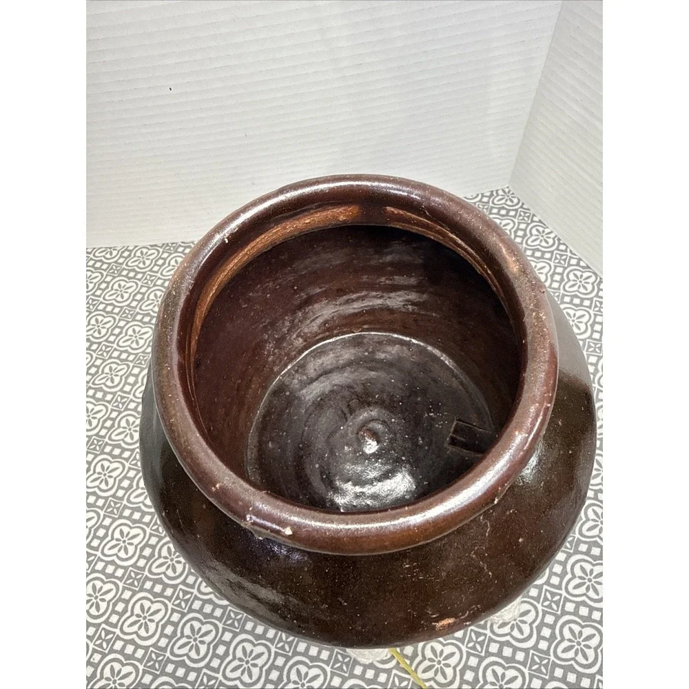 Chinese Stoneware Brown Glazed Pottery Storage Jar Qing 20th Century